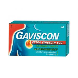buy online Gaviscon Extra Peppermint 500mg Tablets 24's   Qatar Doha