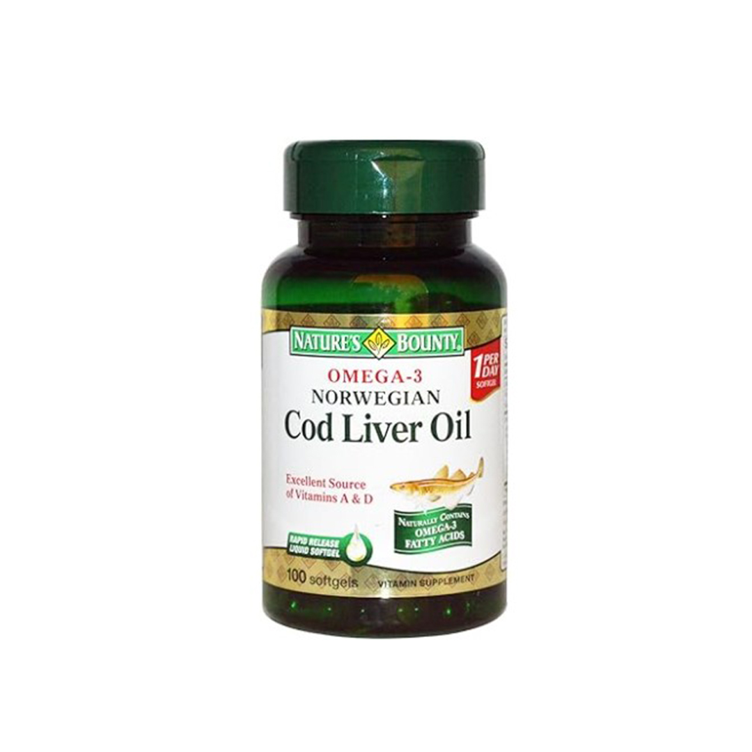 NATURE'S BOUNTY Cod Liver Oil Norwegian Capsule  100 's product available at family pharmacy online buy now at qatar doha