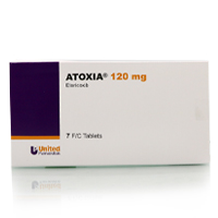 buy online Atoxia 120mg F/c Tablet 7's New   Qatar Doha