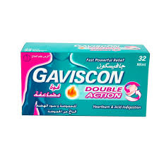 buy online Gaviscon Double Action Chew Tablet 32's 32.s  Qatar Doha