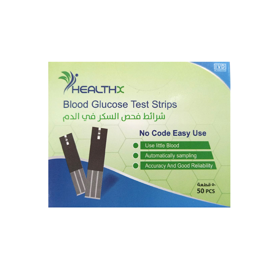 buy online Blood Glucose Test Strips 50'S -Healthx 1  Qatar Doha