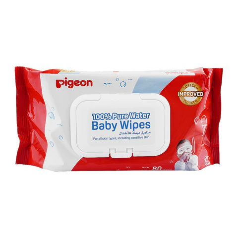 PIGEON BABY WIPES (100% PURE WATER)-80-S product available at family pharmacy online buy now at qatar doha