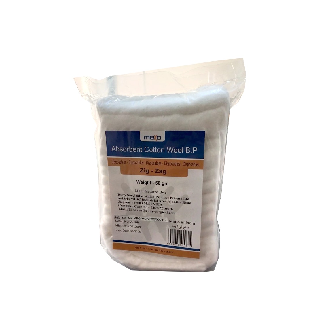 Absorbant Cotton Wool (zig-zag) 50gm (mexo) product available at family pharmacy online buy now at qatar doha