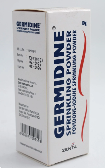 buy online GERMIDINE POVIDINE IODINE SPRINKLING POWDER 10GM 1  Qatar Doha