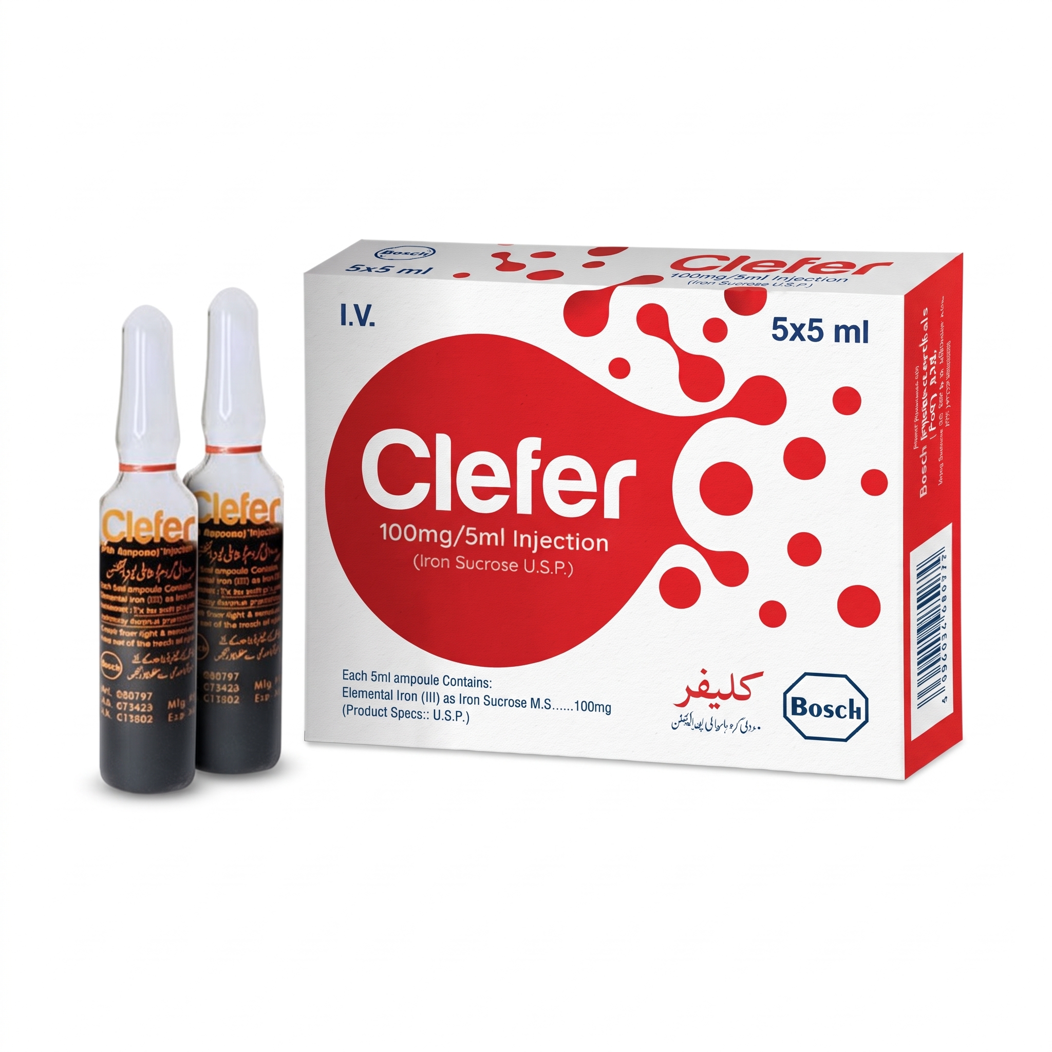 buy online Clefer 100mg/5ml Injection  1  Qatar Doha