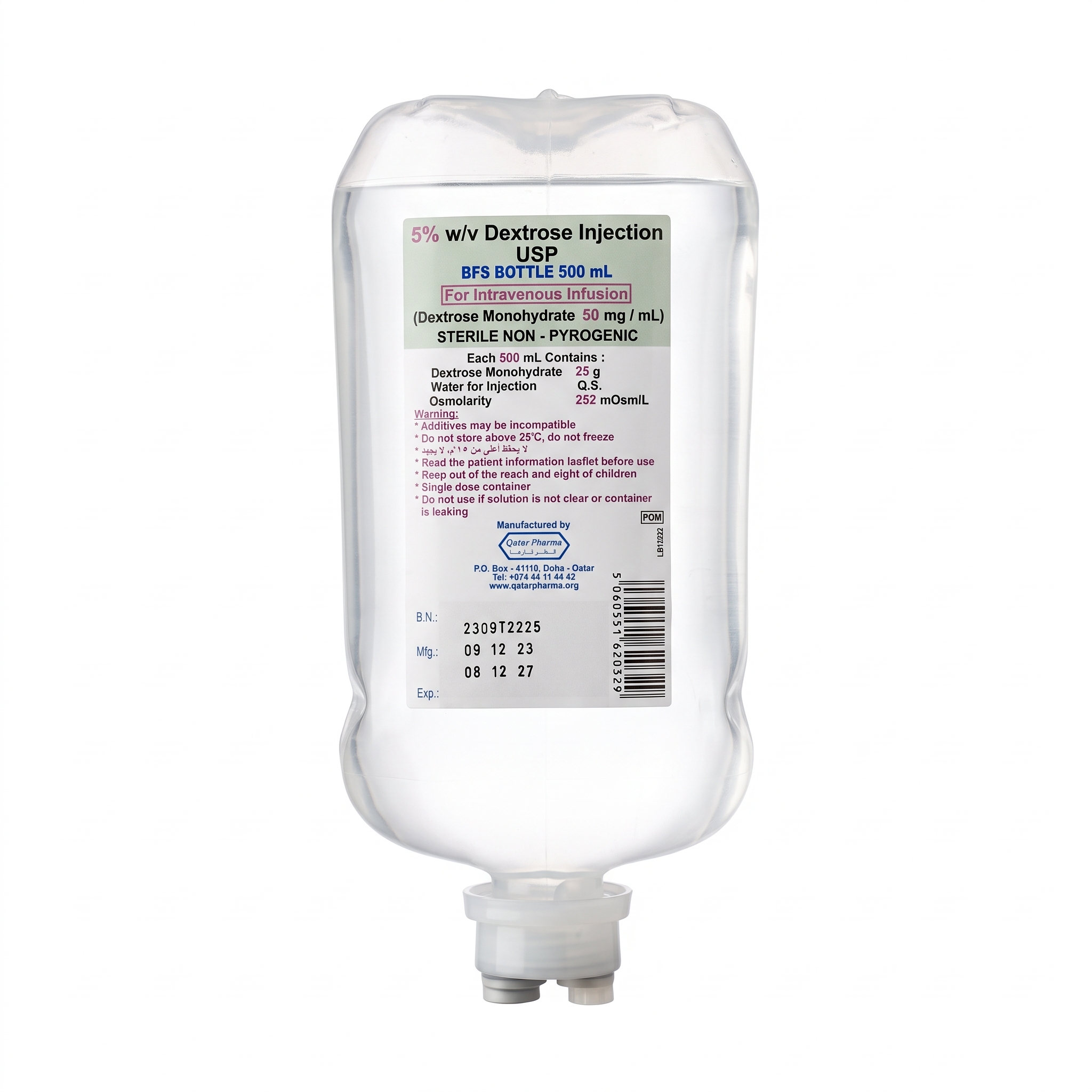 buy online Dextrose 5% 500Ml Bottle - Qatar Pharma 500 Ml  Qatar Doha