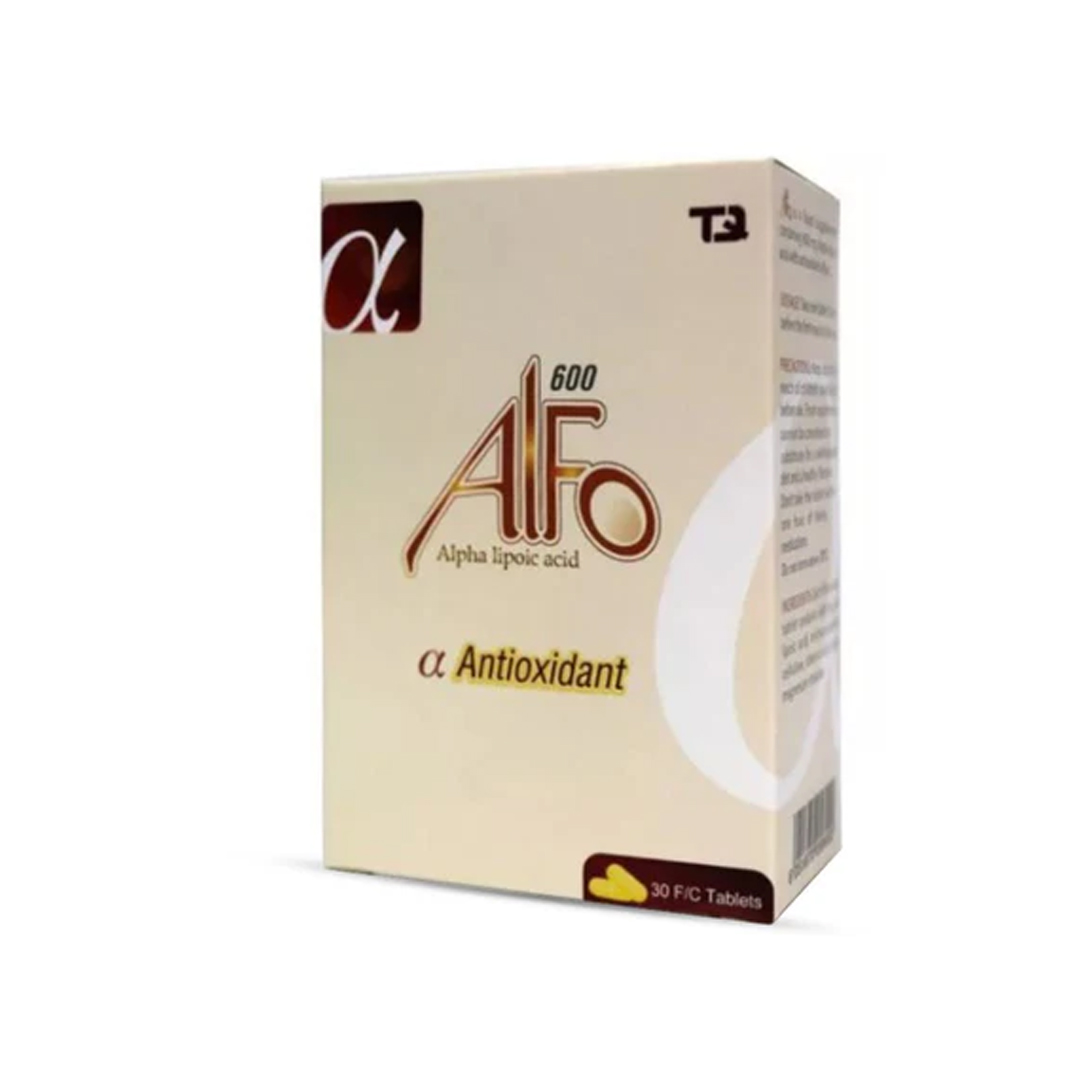 T-RQ Alfo Alpha Lipoic Acid 600 mg Tablet  30 's product available at family pharmacy online buy now at qatar doha