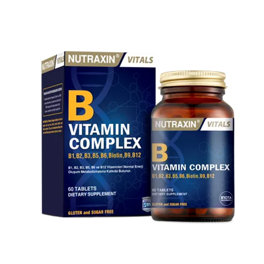 Nutraxin  B Complex Tablets BIOTA 60 's product available at family pharmacy online buy now at qatar doha