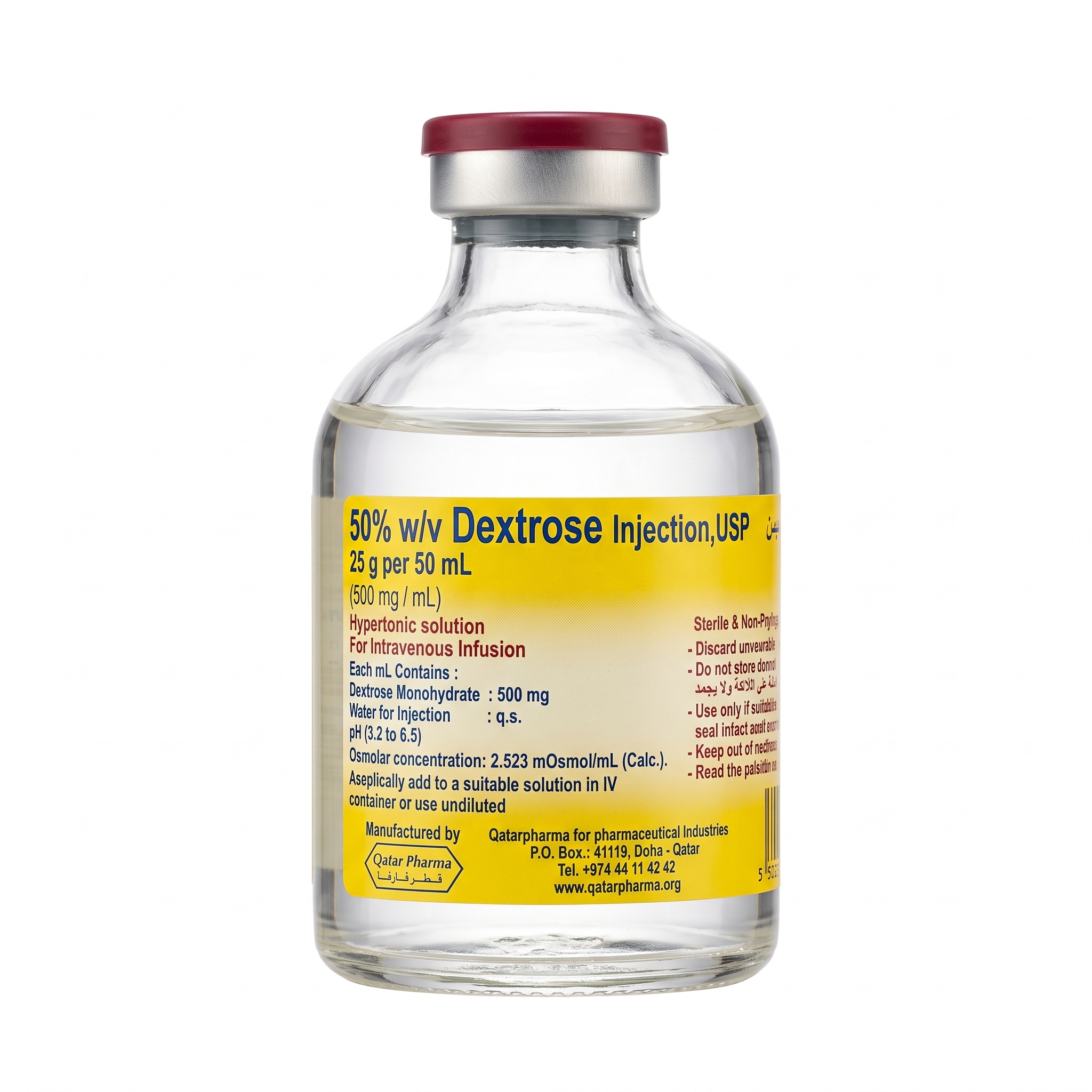 DEXTROSE 50 % Injection(GLASS BOTTLE) 50ml product available at family pharmacy online buy now at qatar doha