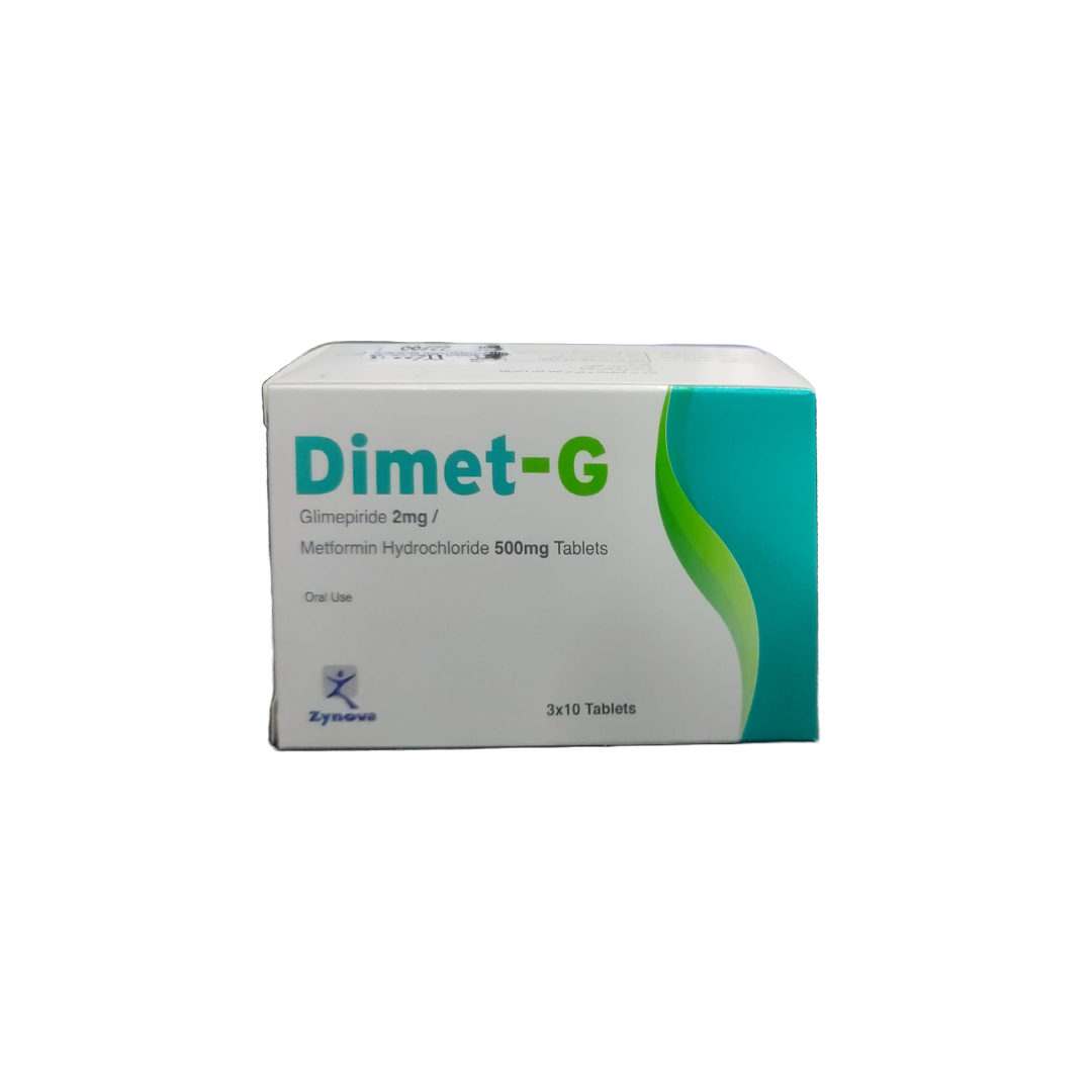 buy online Dimet -G 2mg/500mg Tablets 30's Zynova 30  Qatar Doha