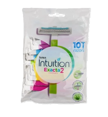 Schick Intuition Exacta 2 Colours Razors 10's product available at family pharmacy online buy now at qatar doha