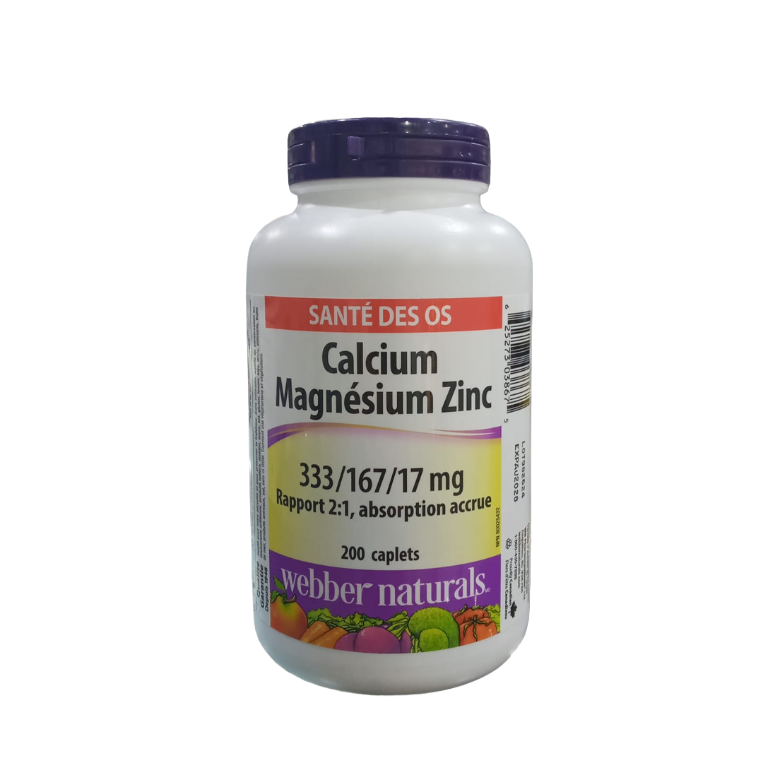 buy online Calcium Magnesium Zinc Caplet 200's  Webber Naturals 200  Qatar Doha