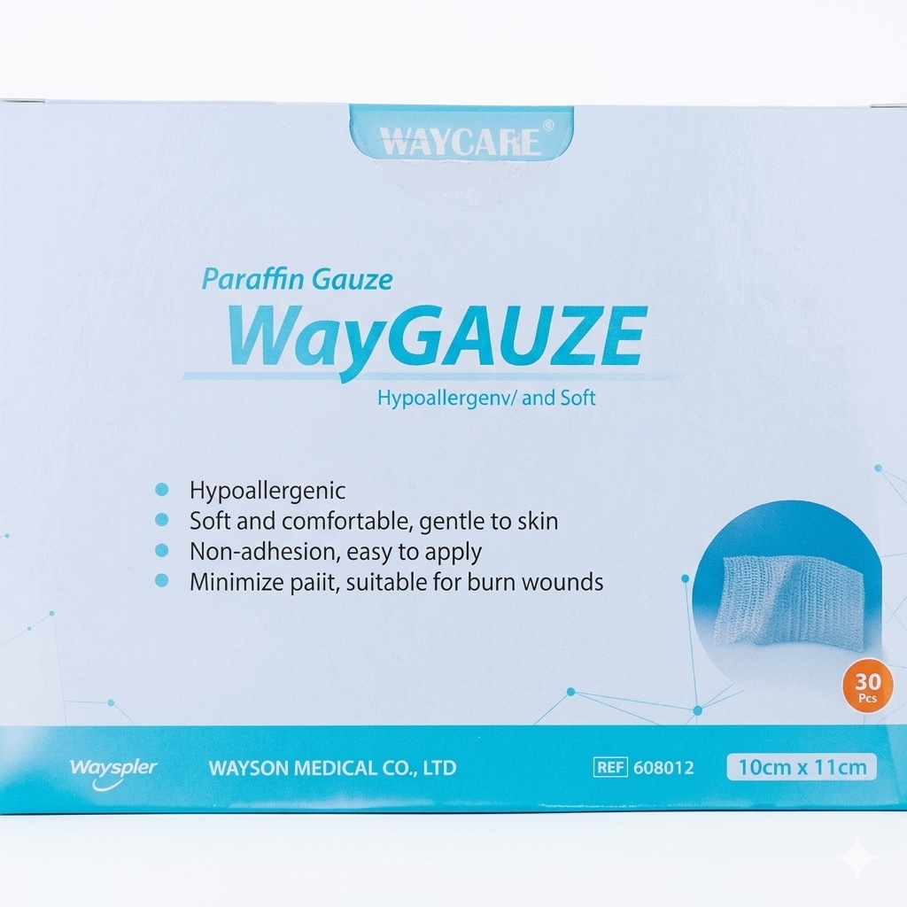 buy online 	Paraffin Gauze - Waycare 10 X 11 Cm - 808012  Qatar Doha