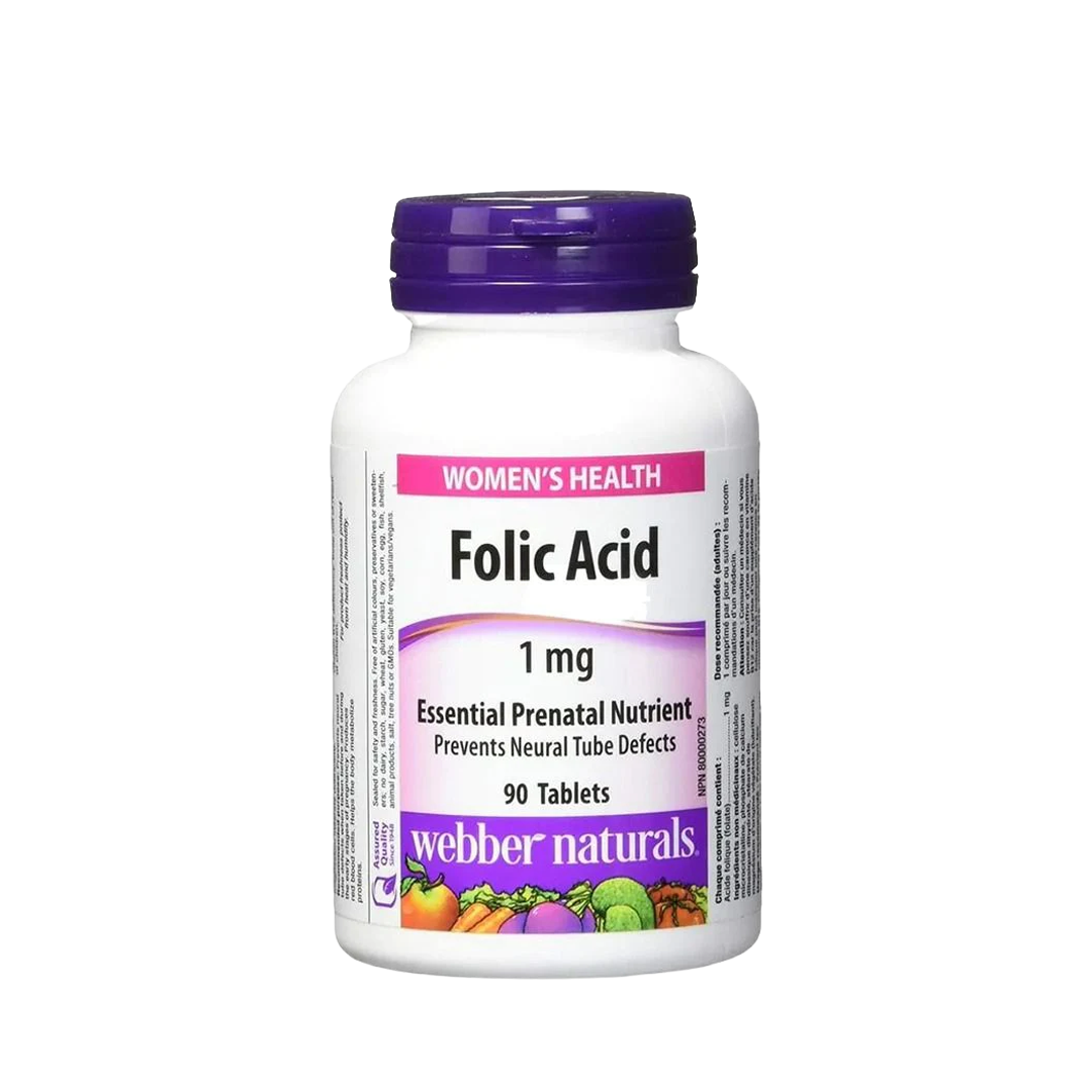 buy online Folic Acid 1 mg Tablet 90's Webber Naturals 1  Qatar Doha