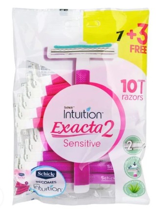 Schick Intuition Exacta 2 Sensitive Razors 10's product available at family pharmacy online buy now at qatar doha
