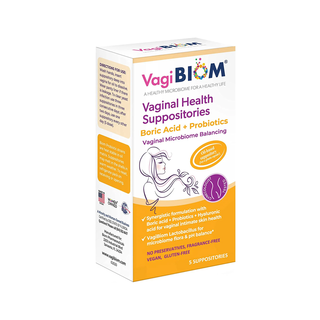 buy online Vagibiom Boric Acid +probiotics Vaginal Suppositories 5's 1  Qatar Doha