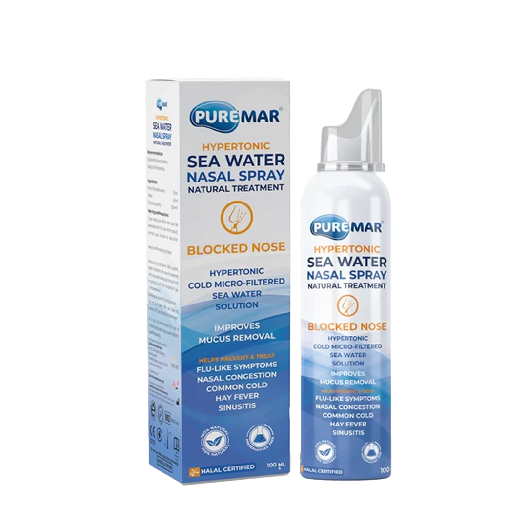 Puremar Hypertonic Sea Water Nasal Spray 100Ml product available at family pharmacy online buy now at qatar doha