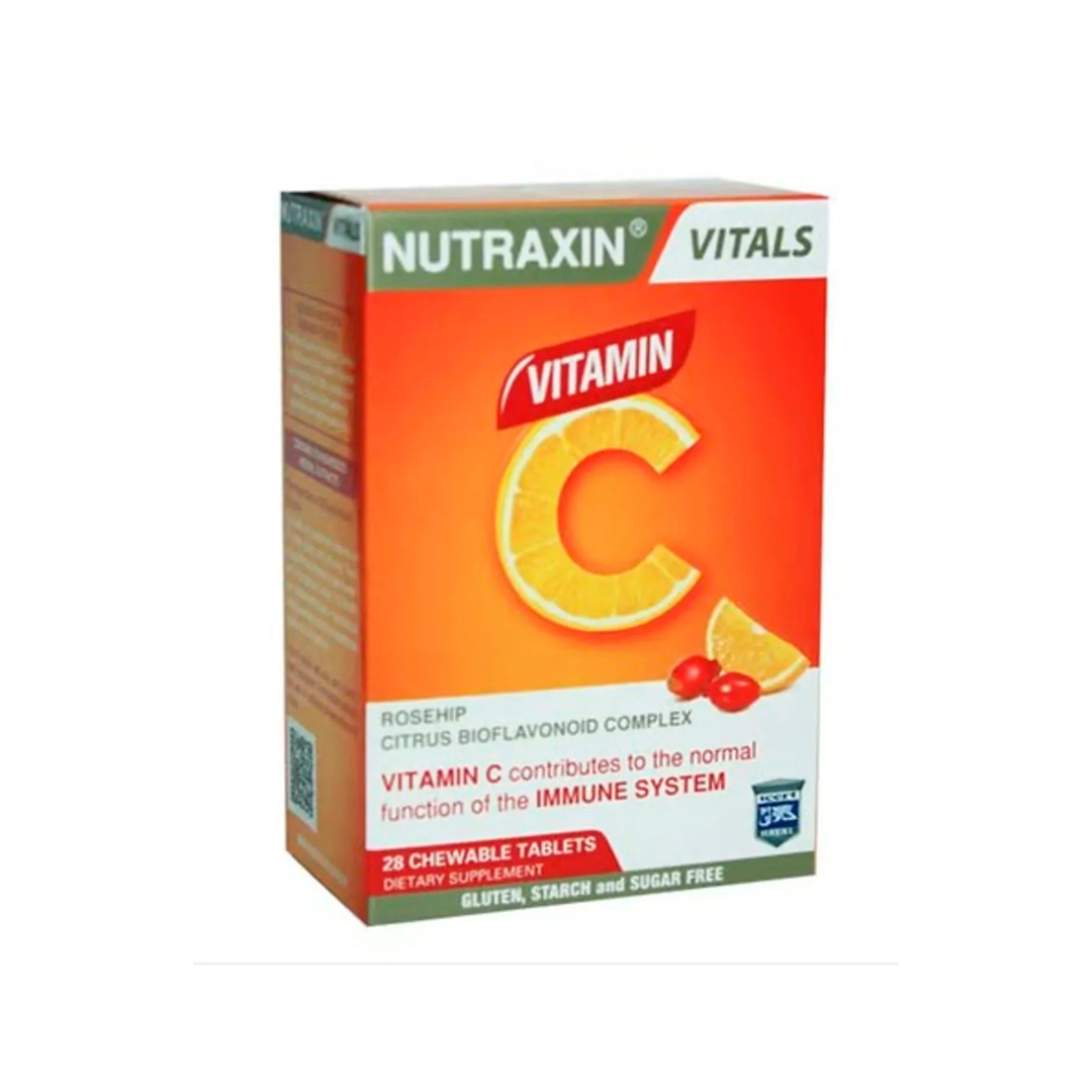 Nutraxin Vitamin C Chewable Tablets Sugar-Free BIOTA 28 's product available at family pharmacy online buy now at qatar doha