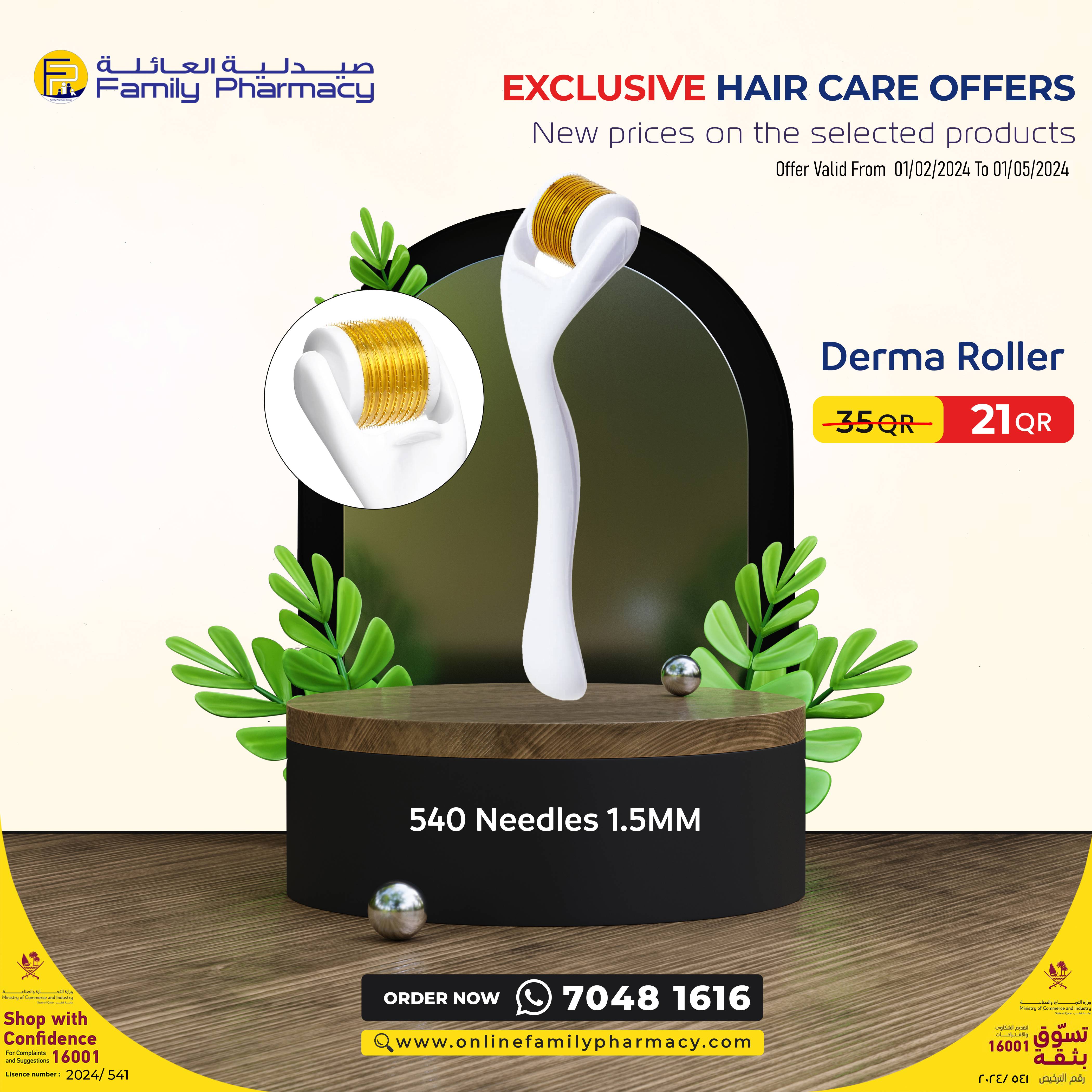 Derma Roller - Face 540 Needles 1.5 mm METOS product available at family pharmacy online buy now at qatar doha