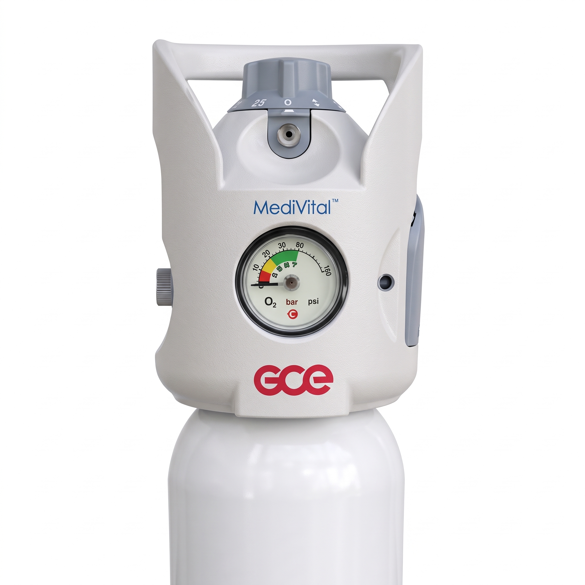 buy online Oxygen Cylinder (Alumn.) Light Weight 10 Ltr  With Gce Integrated Valve with Analog Display (ACI-10L-176-200BAR) ALCAN 1  Qatar Doha