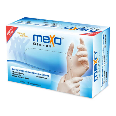 shop now Gloves Latex - Powder Free - Mexo  Available at Online  Pharmacy Qatar Doha