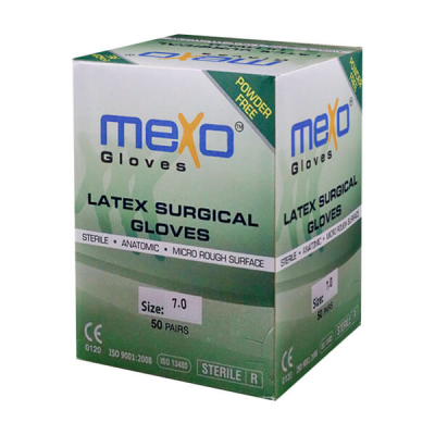 shop now Gloves Latex Surgical Polymer - Powder Free - Mexo  Available at Online  Pharmacy Qatar Doha
