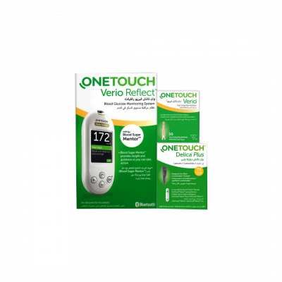 shop now One Touch Vario Reflect Kit+2Vario Strips 50'S+Delica Plus Lancet 100'S  Available at Online  Pharmacy Qatar Doha
